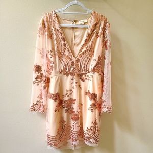 Southern Fried Chics Pink Sequin Dress